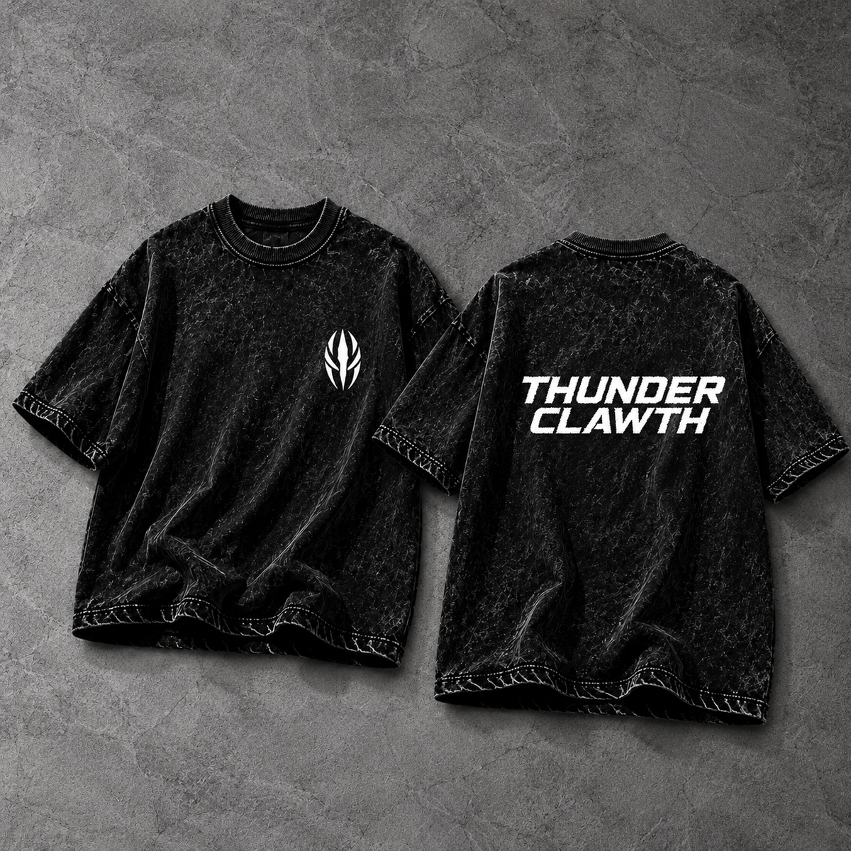 Thunderclawth Edition Black Acid Washed T-Shirt
